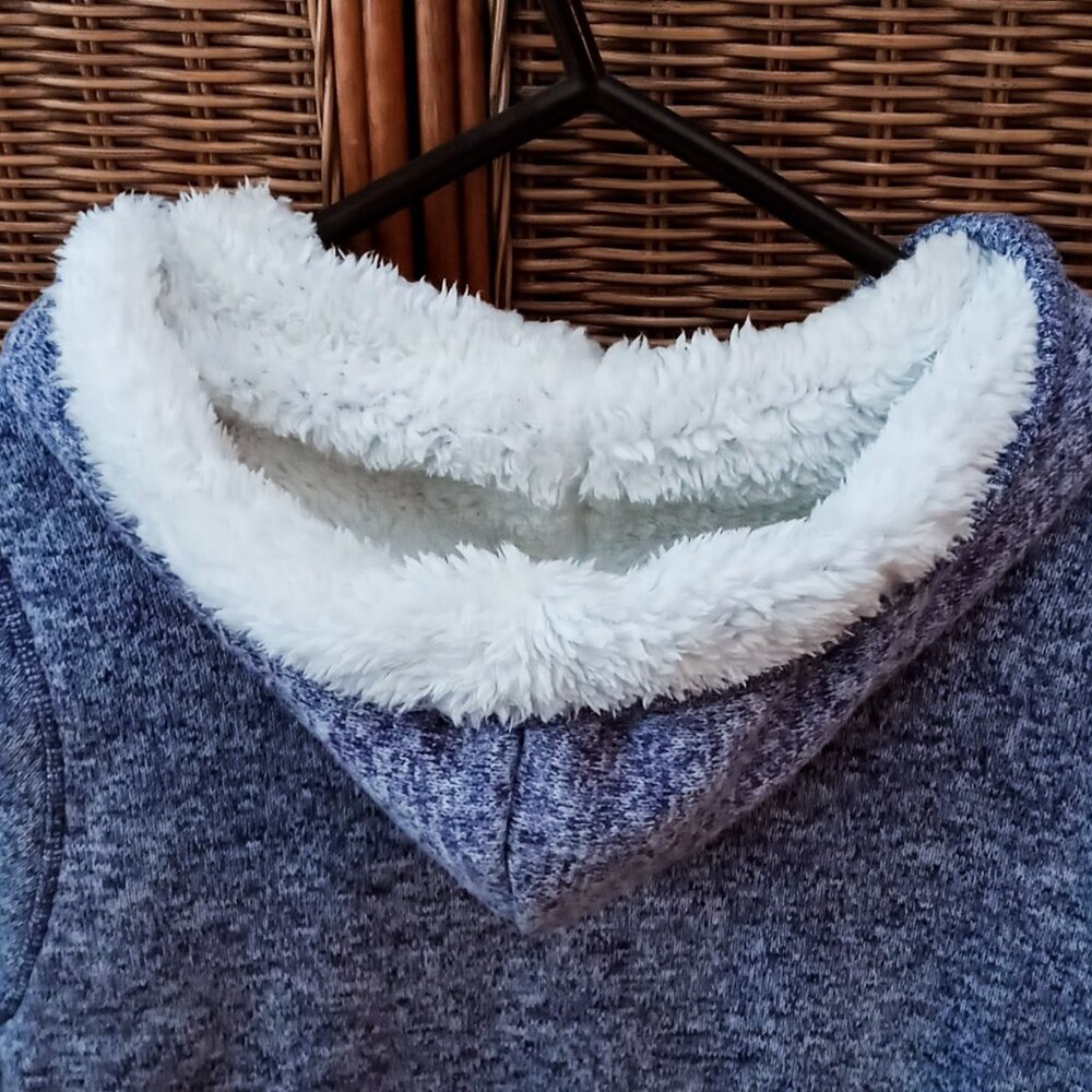 Sonoma Lavender Heathered Cozy Faux Sherpa Lined Zip Pockets Hoodie Woman's L - Picture 4 of 16